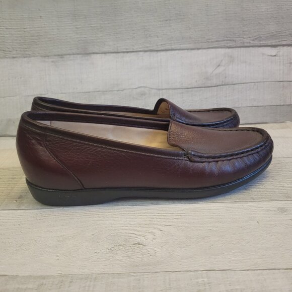 SAS Womens Leather Loafers Slip-On Brown Comfort Shoes Size 6.5M - Picture 4 of 6